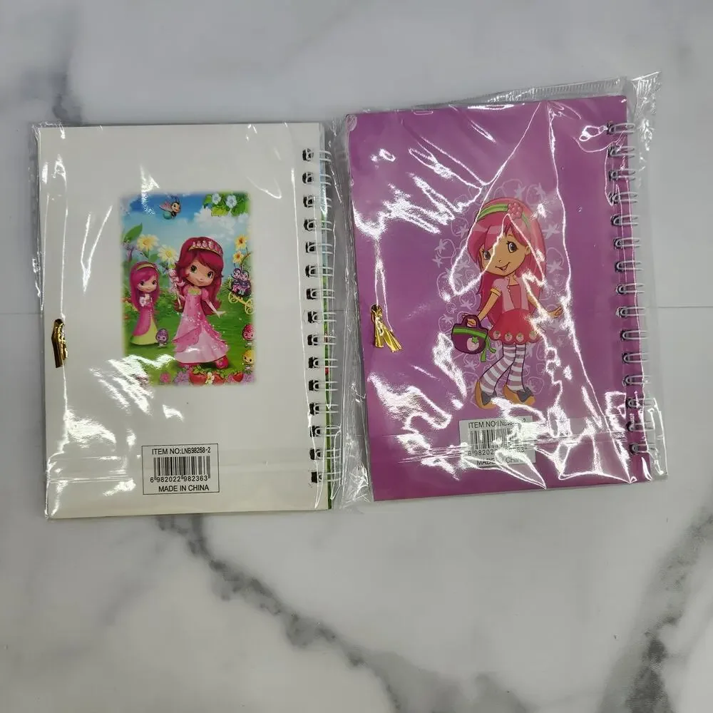 2 Spiral Pocket Notebook/Pen Strawberry Shortcake Princess 4x5.5